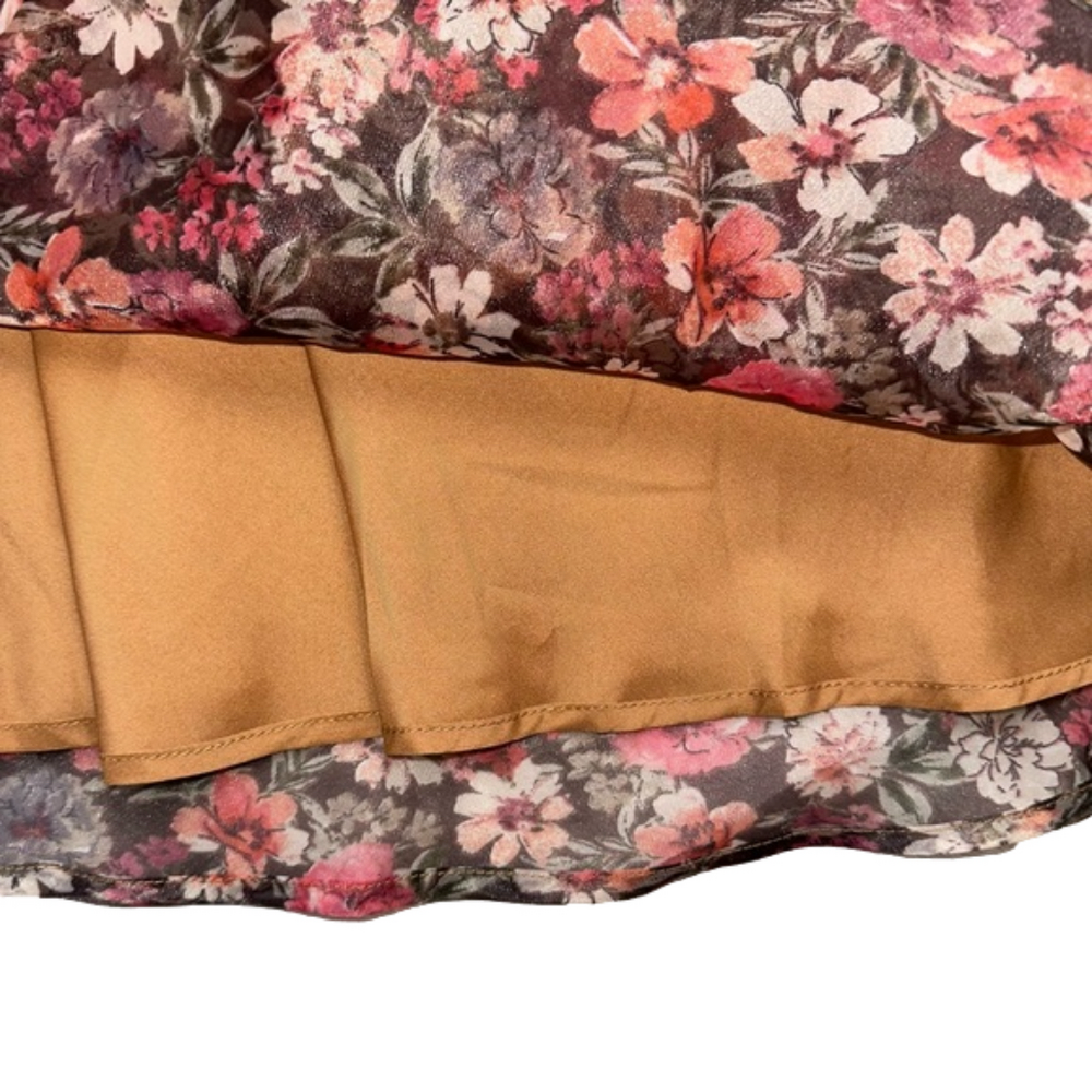 LOST + WANDER women's size small floral boho shimmery maxi skirt NWT - Picture 4 of 8